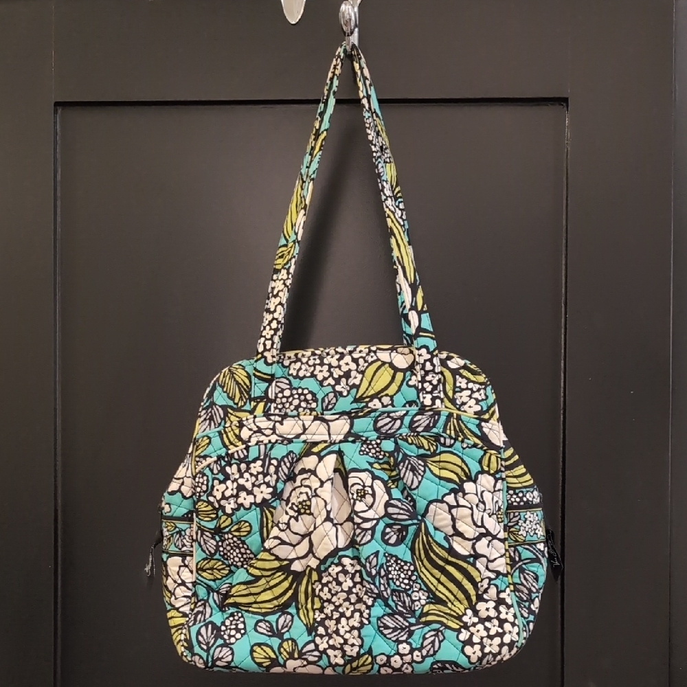 Vera Bradley Blue and Green Floral Shoulder Bag